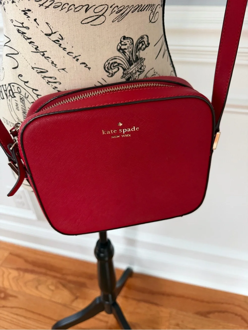 Kate Spade New York Red Leather Crossbody Camera Bag